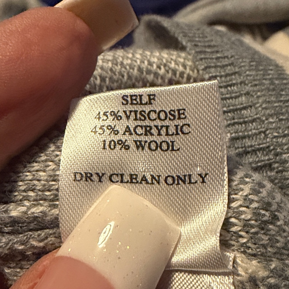 Lapis Gray and Cream Patterned Cardigan - Picture 5 of 6